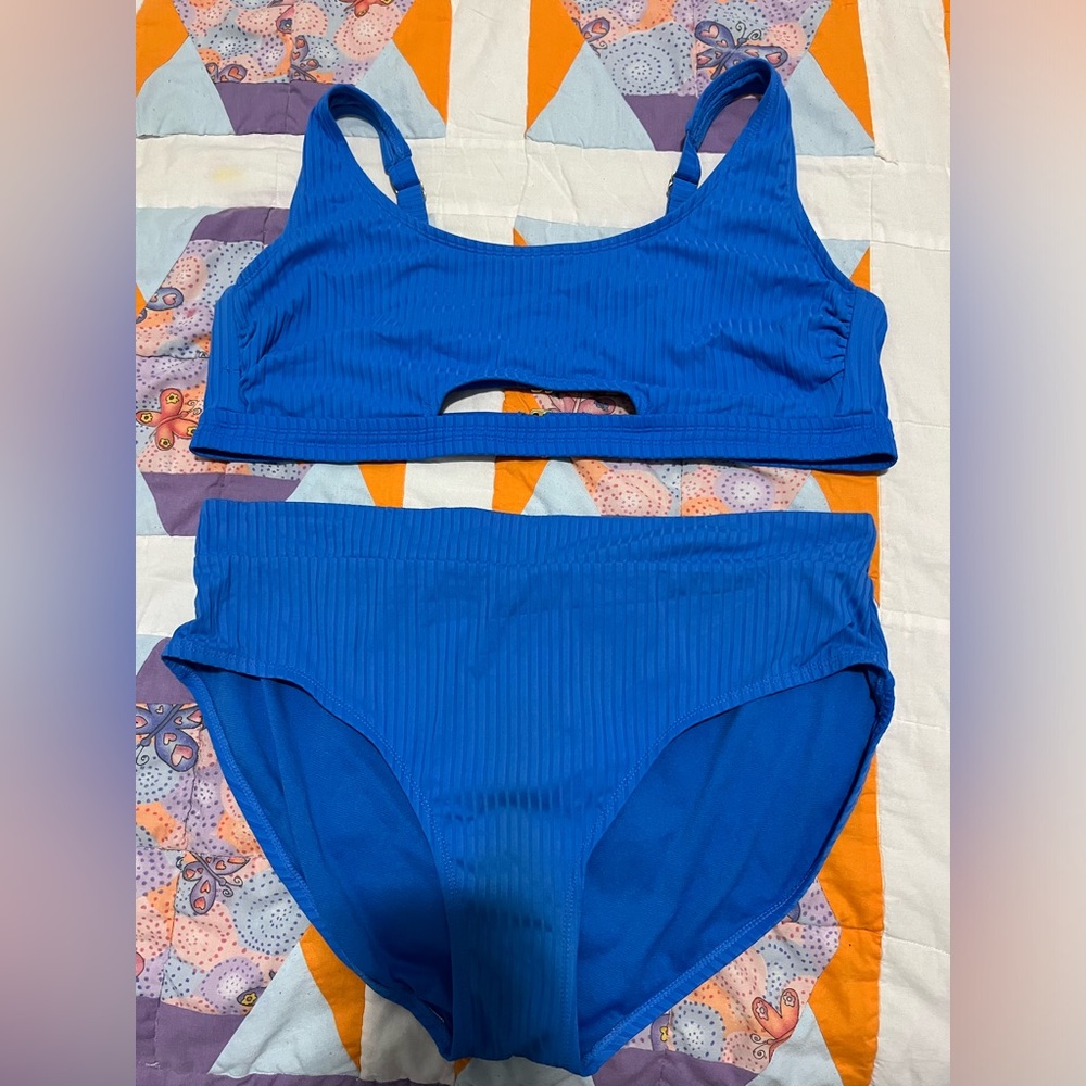 Time + True Blue two-piece swimsuit